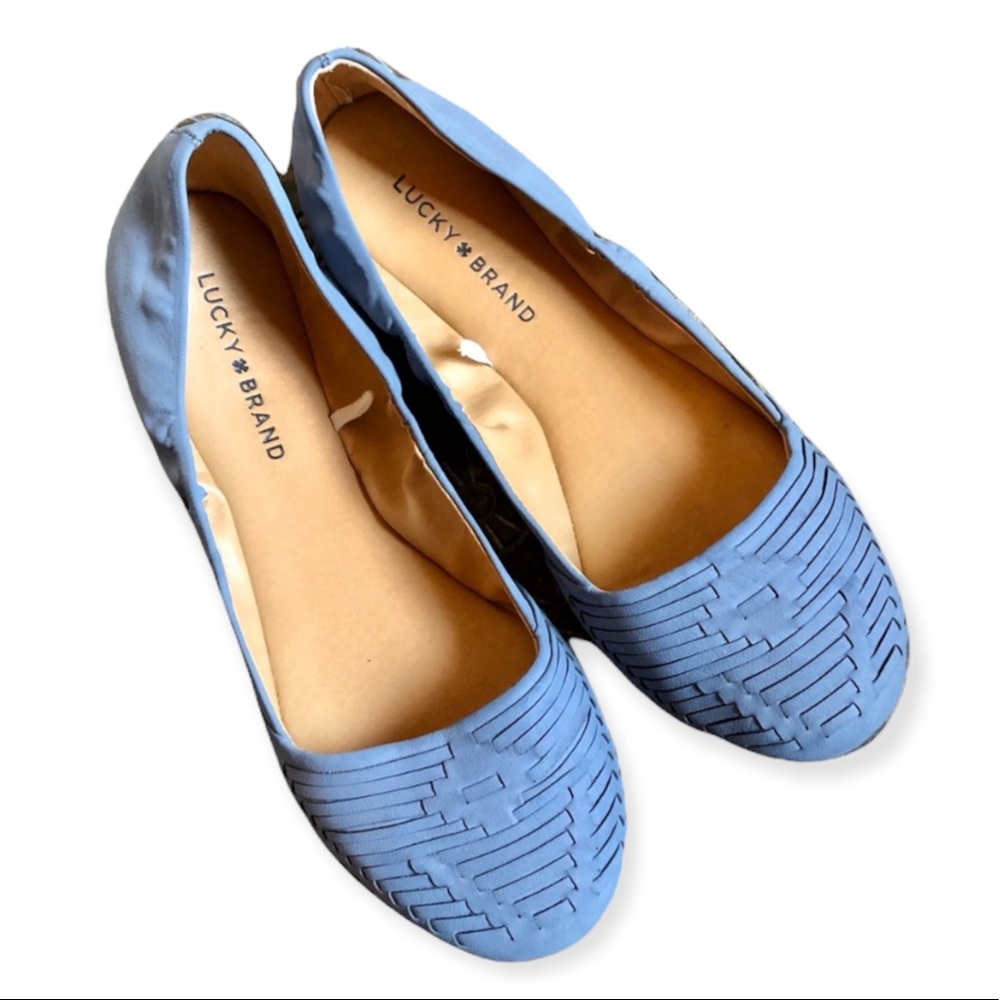 LUCKY BRAND Emily Blue Woven Ballet Flats Size 9M